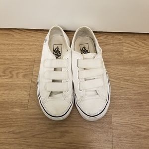 Vans white slip-on shoes size 8
